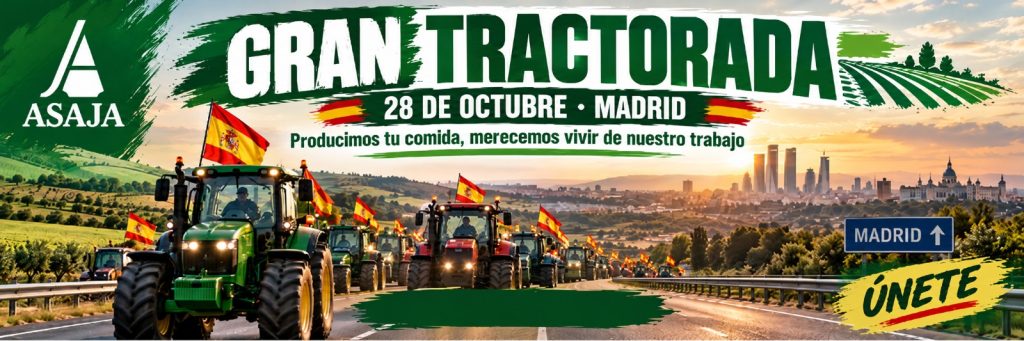 ASAJA CONVOCA TRACTORADA 28 OCTUBRE 2026